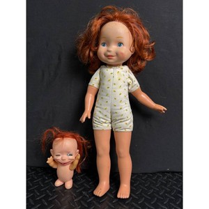 Red Hair Vinyl Doll Set with Mini Figure, 2 Pieces