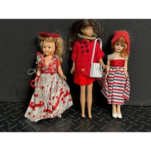 Vintage Plastic Fashion Dolls with Outfits, 3 Pieces