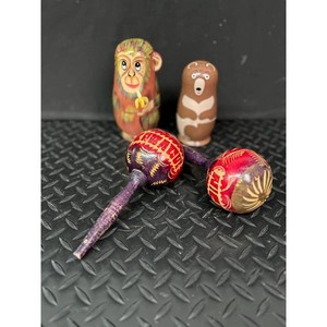 Hand-Painted Wooden Nesting Dolls Set of 10 Animals