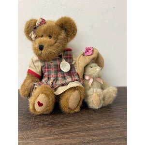 Brown Plush Teddy Bear and Mouse Set, 2 Pieces