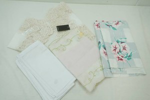 doily set, embroidered table cloth, cloth napkins