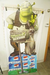 Shrek Pepsi sign 82 tall and 36 wide cardboard sign