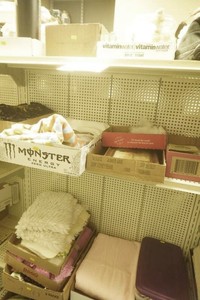 large lot of home decor, towels, golf club covers, boots
