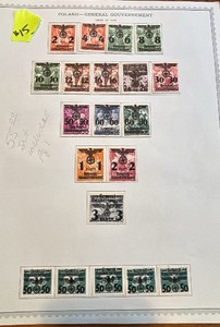 Stamps, Postage Poland-General Gouvernement German Occupation 1940