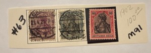 Stamps, Postage Germany-Deutsches Reich 1902 Germania 80 Pfennig Mint