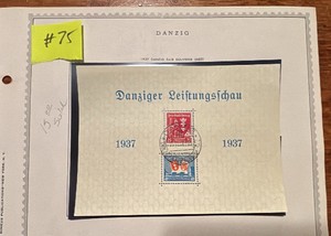 Stamps, Postage Danzig 1937 Souvenir Sheet Leistungsschau Exhibition