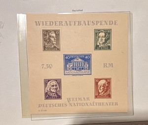 Stamps, Germany-Soviet Zone-Thuringia 1946 Souvenir Soviet Sheet Occupied Zone