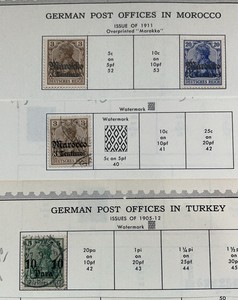 Stamps, German post offices in Morocco, Turkey Overstamp Deutsches Reich