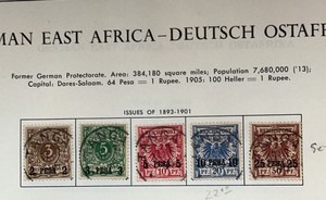 Stamps, Postage German East Africa-Deutsch Ostafrika 1893-1901 Pesa Overstamp