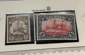 Stamps, Mariana Islands-Marianen Postage German Occupation Kaiser Yacht 5 Mark