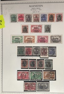 Stamps, Postage Allenstein German Occupation 1920 Pfenning Plebiscite Reich