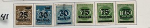 Stamps, Postage 1923 Germany-Deutsches Reich 25 30 75 100 Saufend