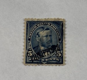 Stamps, US Postage Phillipines over stamp 1898 5 Cent Ulysses Grant Scott 281