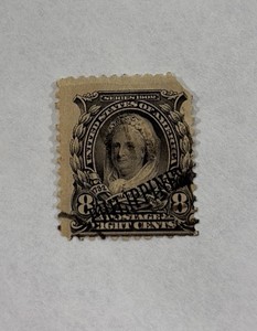 Stamps, US Postage Phillipines over stamp 1902 8 Cent Martha