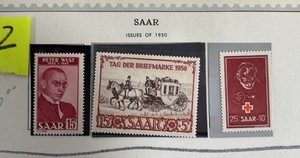 Stamps, SAAR Postage 1950 Mint Peter Wust Tag der Briefmarke