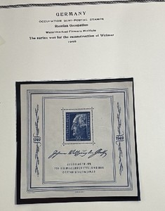 Stamps, Germany Soviet Zone 1949 Russian Occupation Souvenir Sheet Goethe