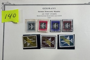 Stamps, Germany DDR Postage 1957 AirPost set mint