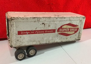 Antique Super Value tin tractor trailer Toy Truck