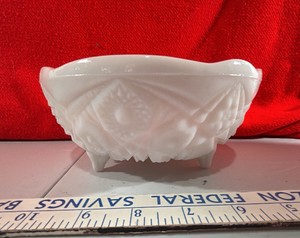 EAPG McKee ToleTec pressed milk glass footed candy dish vintage Depression