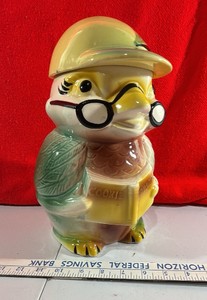Vintage Hootie Hoot Wise Owl Robinson Ransbottom Pottery cookie jar Ceramic McCoy Style