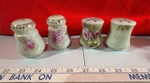 Vintage Hand Painted Rose Floral salt and pepper shakers Bavaria Style