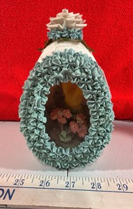 Vintage Blue sugar Easter egg diorama Holiday