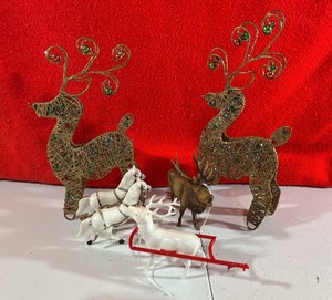 Vintage Deer Horse Christmas Decor Germany Holiday Group