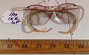 Vintage 11O 12k GF Wire Rim Tinted Octagon eye glasses