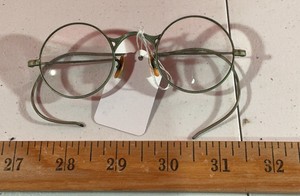 Vintage Silver Tone Wire Rim Round framed Eye glasses