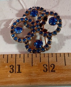 Clover Leaf blue Julian Style Broach pin jewelry