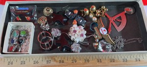 Vintage Costume misc jewelry Earrings Pins Charms some for parts