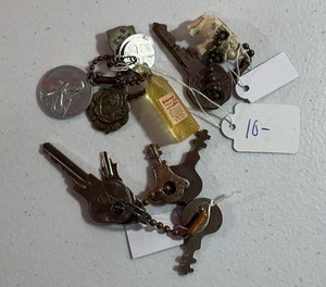 Vintage group keys elephant religious charms jewelry