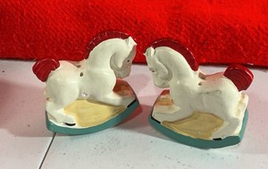 Vintage Chalk ware Horse Figure Salt and Pepper Souvenir