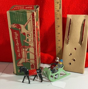 Vintage Cast Metal One Horse Open Sleigh Christmas By Barclays Box