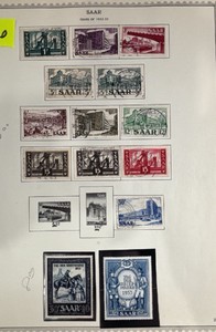 Stamps, SAAR Postage German 1952-53 General post office Tag derBriefmarke