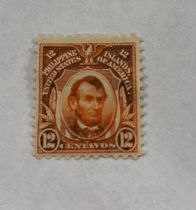 Stamps, US Postage Posession Phillipines Abraham Lincoln 12 Centavos 1906-1917