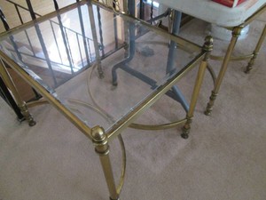 3pc Brass framed Coffee and End tab...