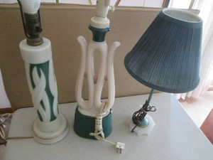 Trio of Aladdin Alacite glass and m...