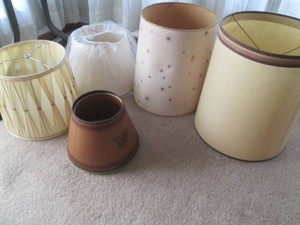 Variety of vintage table lamp shade...