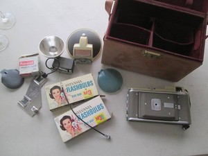 Vintage leather Polaroid camera bag...