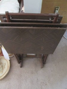 4pc Wood TV tray and stand set...