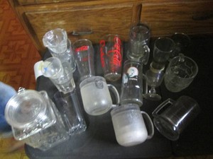 Collection of glass tankards, cups,...