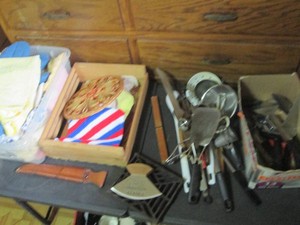 Variety of kitchen utensils, hand t...