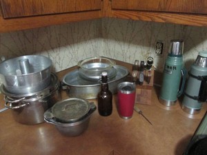 Collection of metal stock pots, mix...