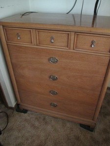 Vintage mid century wood 5-drawer h...