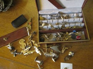 Small leather bound jewelry box con...