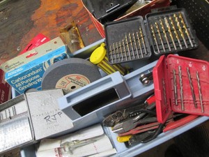 Top handle tool tray with assorted ...