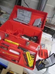 Tuff-Box tool box containing misc d...
