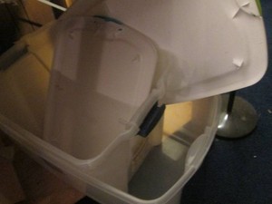 Empty storage totes with lids...