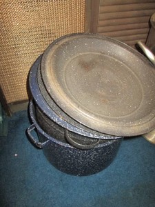 10in enamelware stock pots with lid...